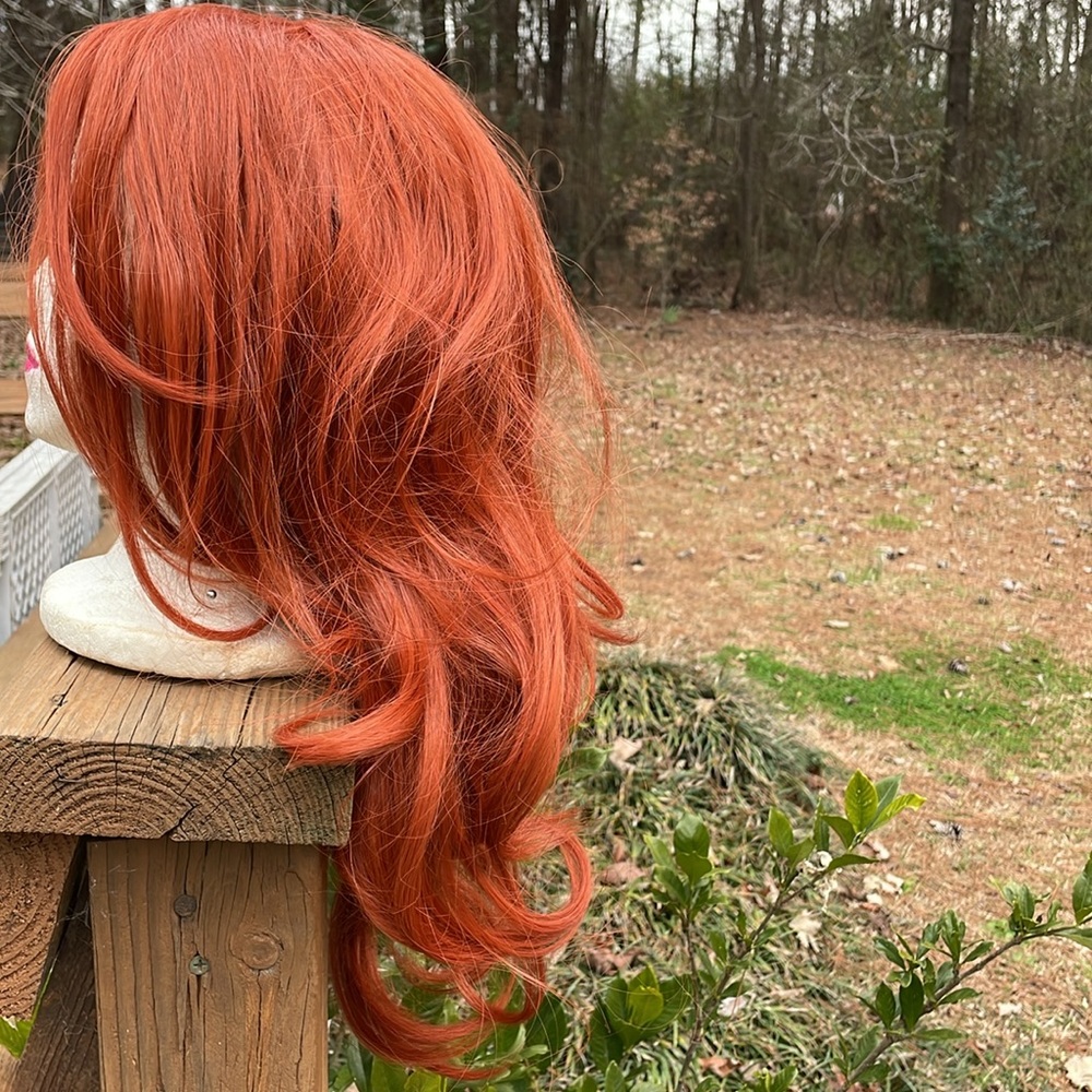 Red/orange wig. I wore it on Halloween bc I was Jessie from Toy Story.